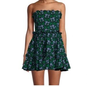 Agua by Agua Bendita Green and Blue Fit and Flare Midi Dress